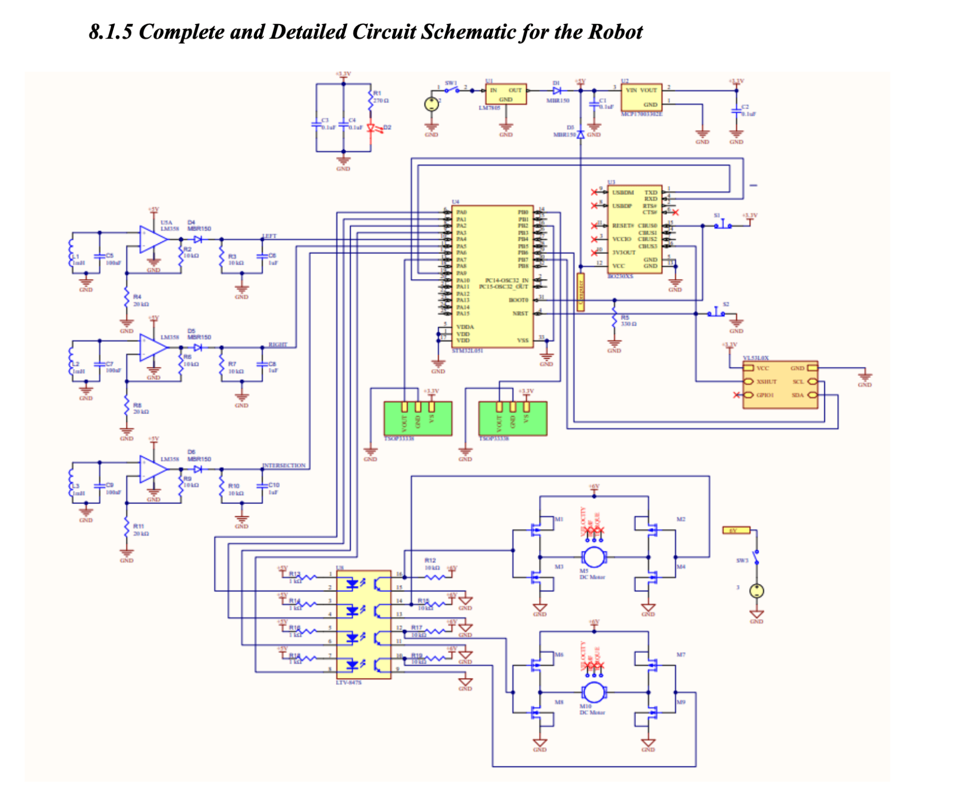 Complete robot schematic with all subsystems